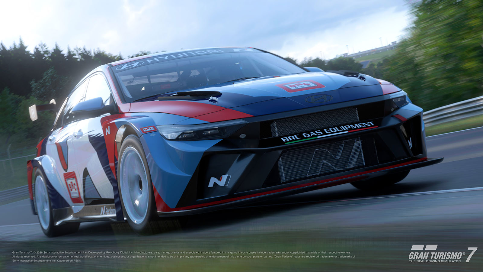 In-game image of ELANTRA N TCR featured in Gran Turismo 7