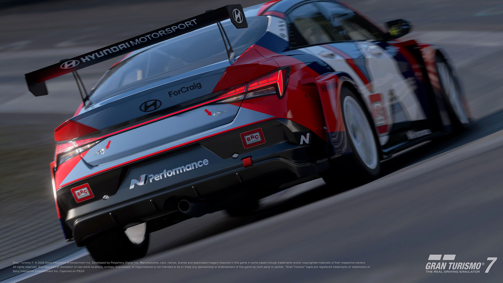 In-game image of ELANTRA N TCR featured in Gran Turismo 7