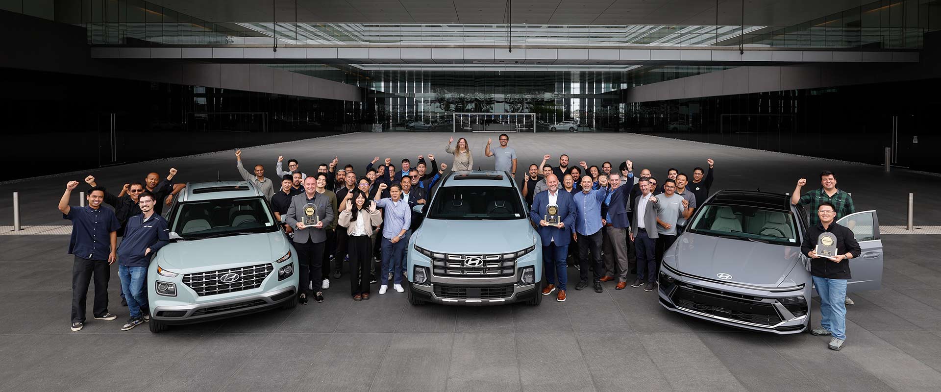 The JD Power team presents 2026 U.S. IQS trophies to Hyundai Motor North America’s Quality and Product Planning teams in Fountain Valley, Calif., June 23, 2026.