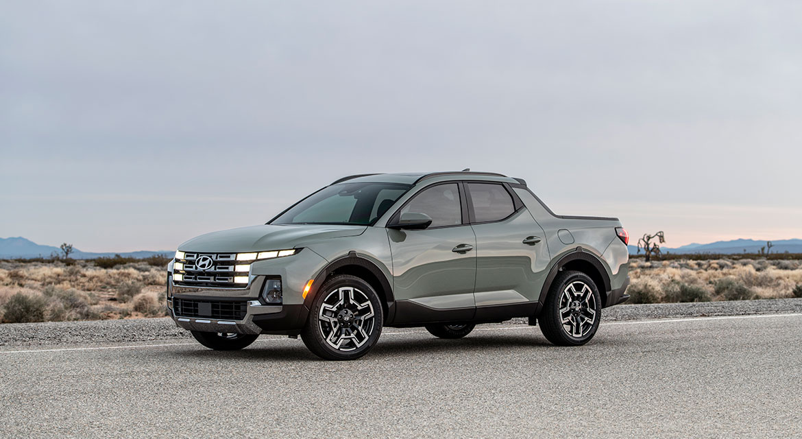 The Hyundai Santa Cruz is photographed in Mojave, Calif. on Nov. 16, 2025.