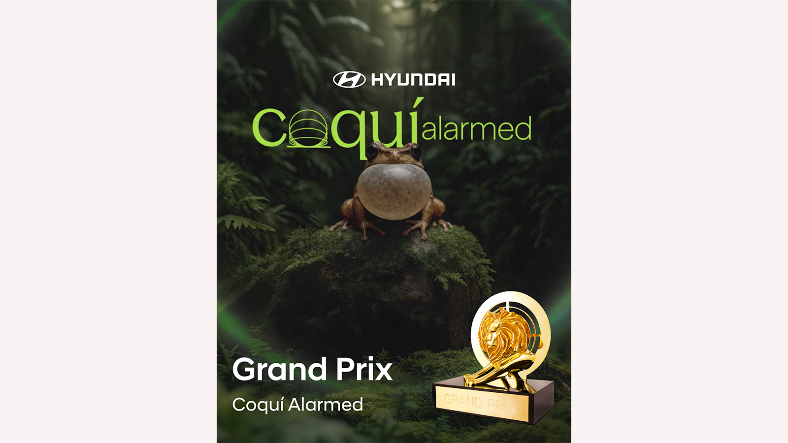 Hyundai Puerto Rico won the Grand Prix in the Audio & Radio category for the “Coquí Alarmed” campaign