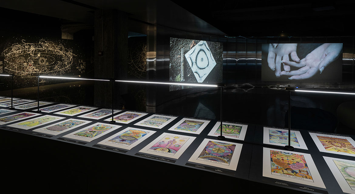 Installation view of Hyundai Blue Prize+ 2025 Prayers to Fornax: Science, Technology, and Spirituality at Hyundai Motorstudio Beijing, 2026. Image courtesy of Hyundai Motorstudio Beijing.
