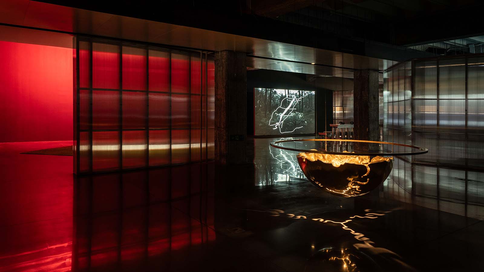 Installation view of Hyundai Blue Prize+ 2025 Prayers to Fornax: Science, Technology, and Spirituality at Hyundai Motorstudio Beijing, 2026. Image courtesy of Hyundai Motorstudio Beijing.