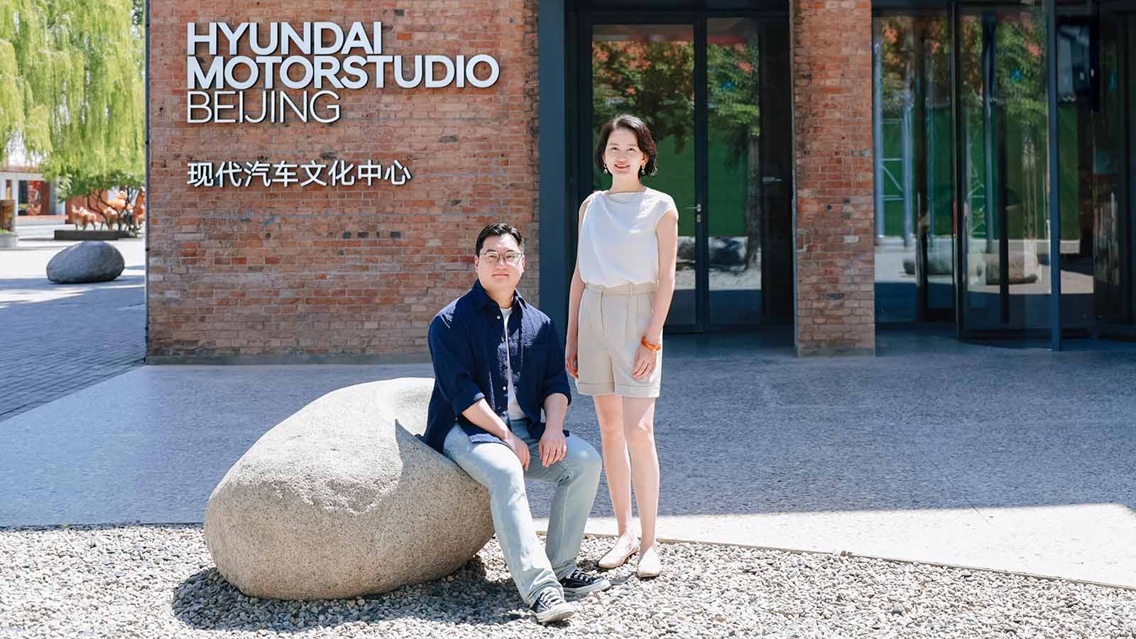 Yifeng Wei & Penny Dan Xu, Curators for Hyundai Blue Prize+ 2025 Prayers to Fornax: Science, Technology, and Spirituality at Hyundai Motorstudio Beijing, 2026. Image courtesy of Hyundai Motorstudio Beijing.