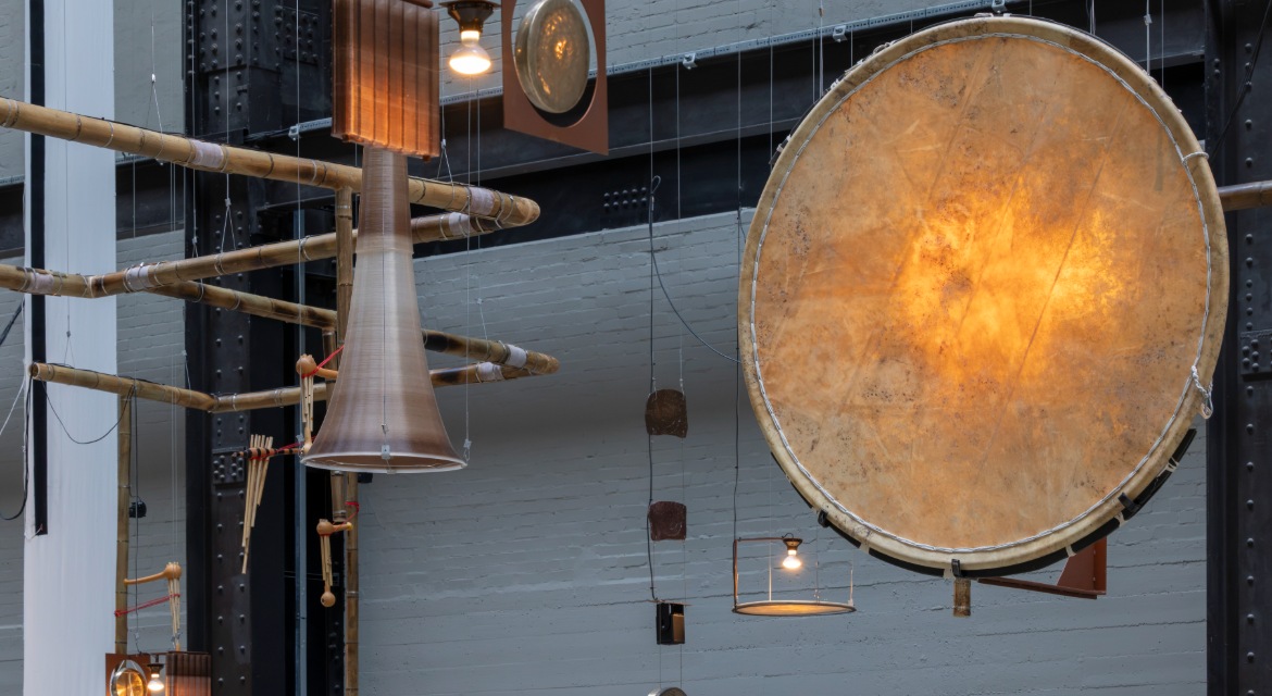 Hyundai Commission: Tarek Atoui: Hold, Installation View at Tate Modern. Photo © Tate (Yili Liu)